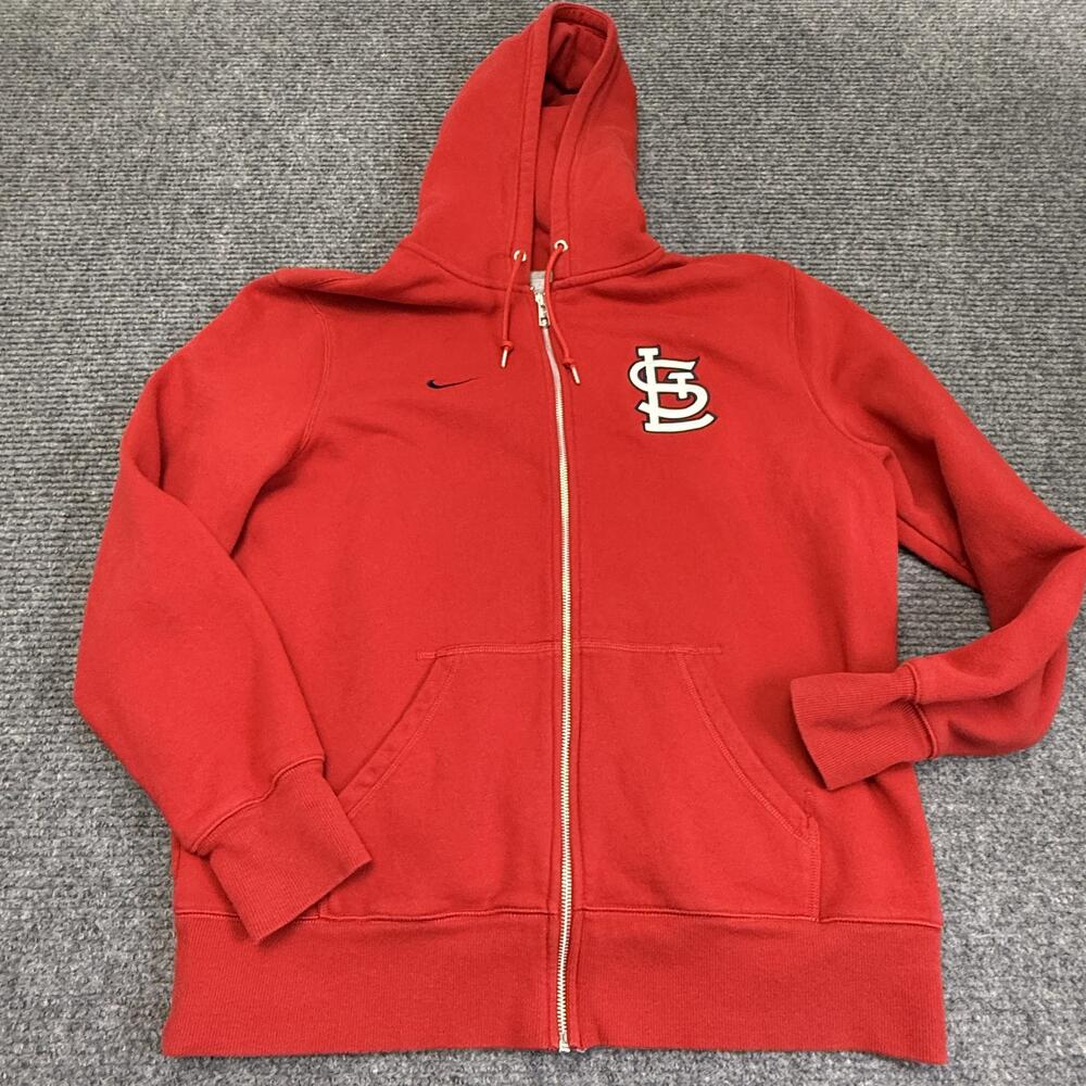 St Louis Cardinals Hoodie Mens XL Red MLB Nike Baseball Full Zip Fleece
